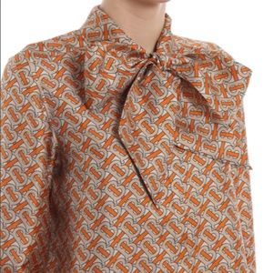 Burberry Silk Monogram Orange Blouse